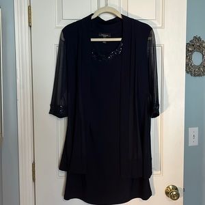 Navy 2 Piece Cocktail Formal Dress Set 4P